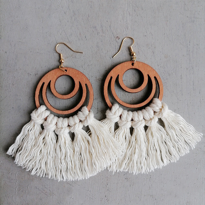 Tassel Detail Geometric Earrings - The Daily Makeover