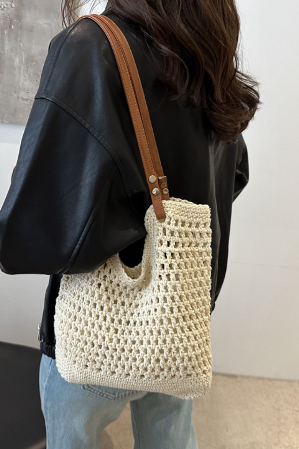 Openwork Woven Tote Bag - The Daily Makeover