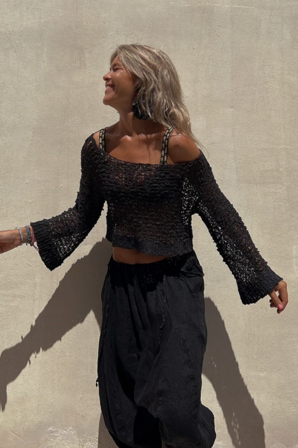 Round Neck Long Sleeve Knit Cover Up - The Daily Makeover