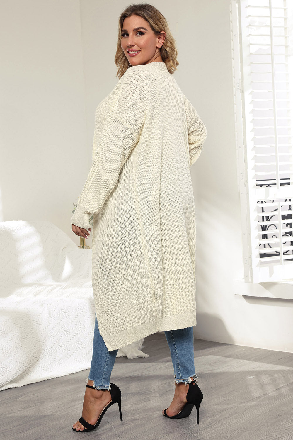 Plus Size Open Front Long Sleeve Cardigan - The Daily Makeover