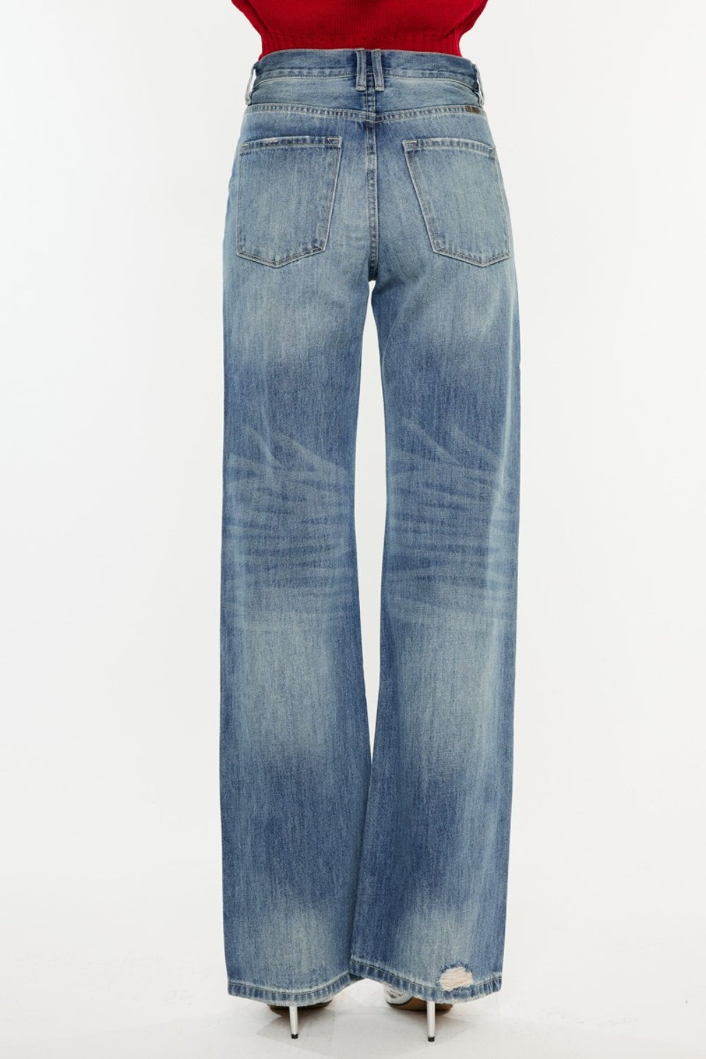 Kancan Distressed High Waist Bootcut Jeans - The Daily Makeover