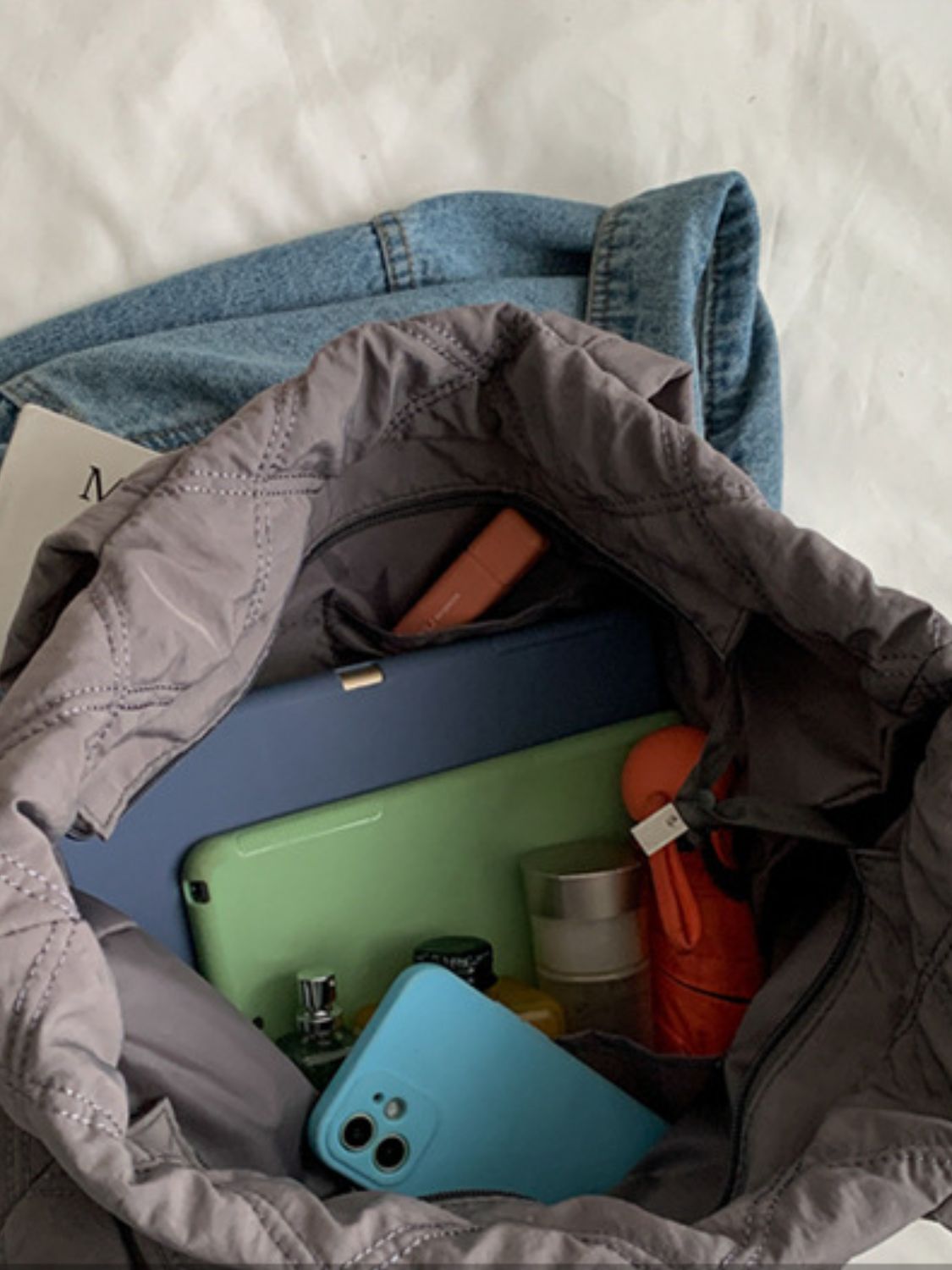 Quilted Nylon Large Tote Bag - The Daily Makeover