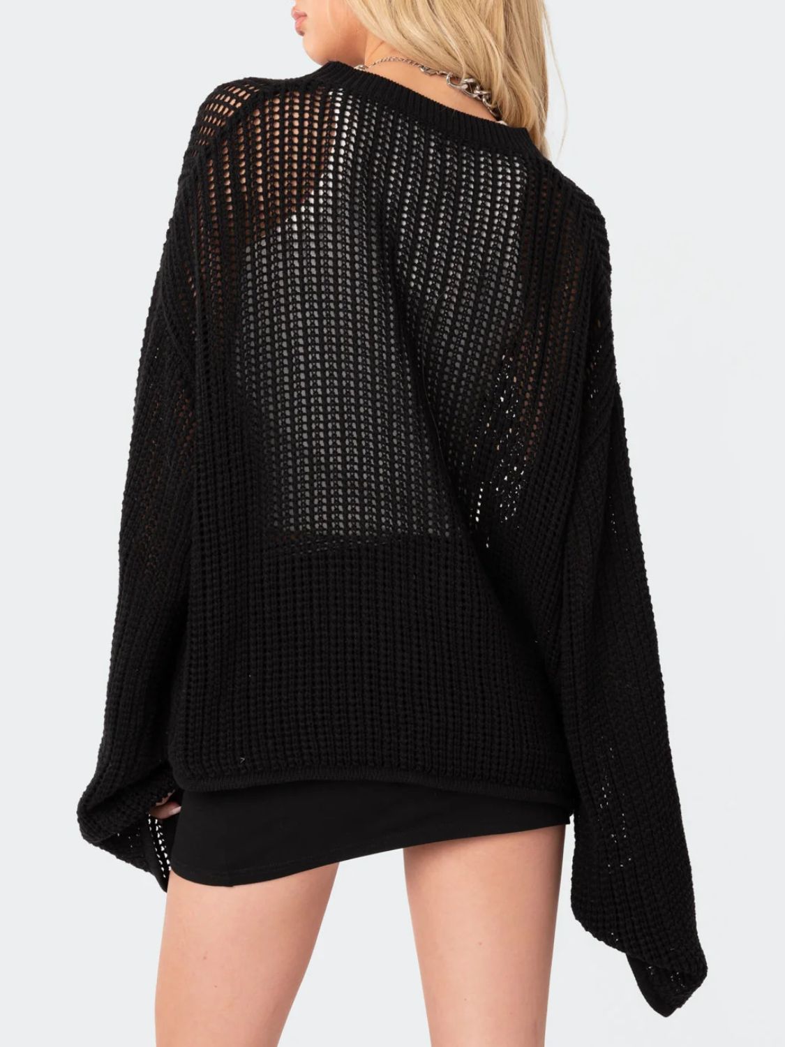 Star Round Neck Long Sleeve Knit Top - The Daily Makeover