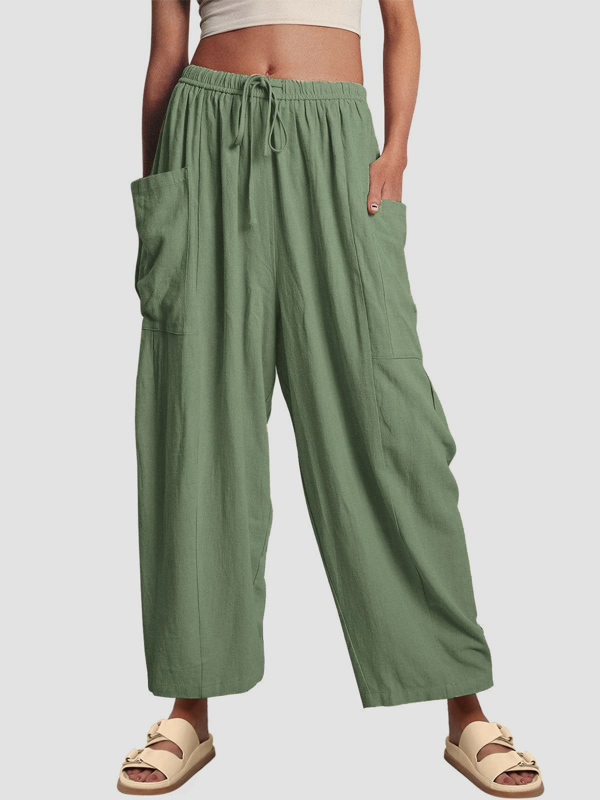 Full Size Wide Leg Pants with Pockets - The Daily Makeover