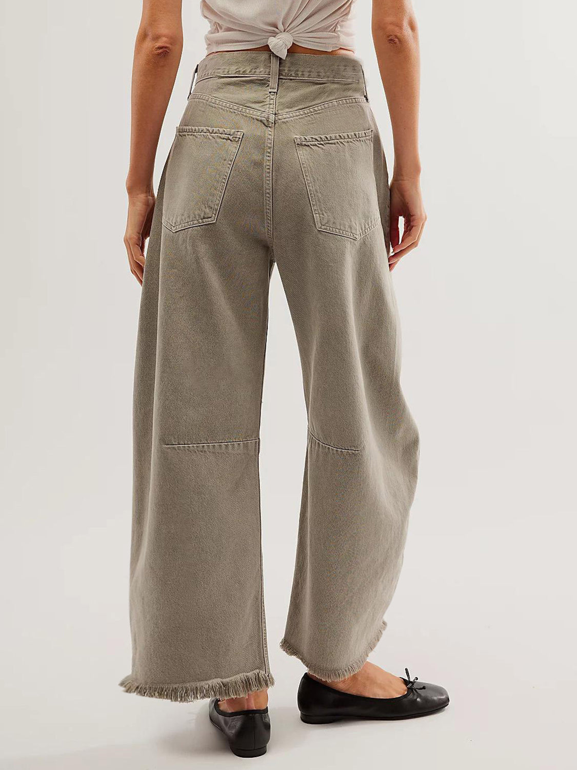 Raw Hem Wide Leg Jeans with Pockets - The Daily Makeover