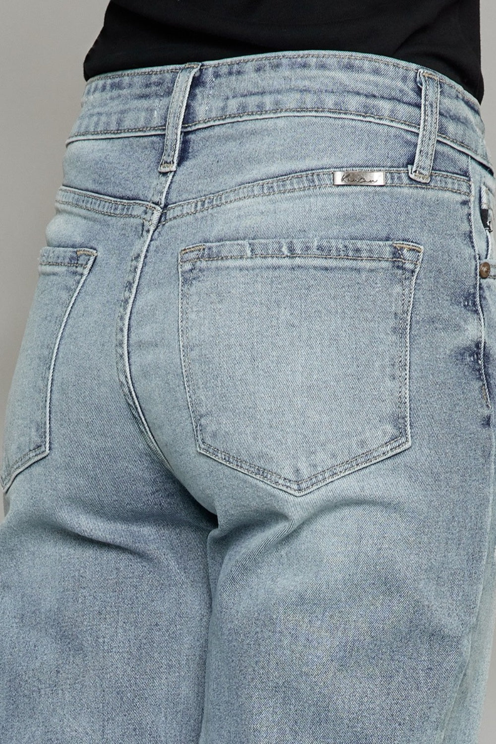 Kancan High Waist Raw Hem Cropped Wide Leg Jeans - The Daily Makeover