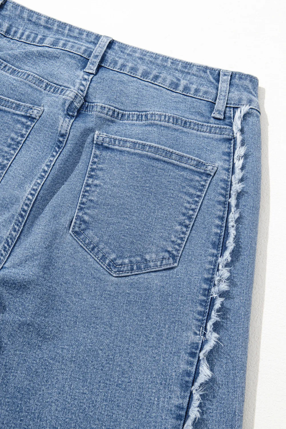 Raw Hem Wide Leg Jeans with Pockets - The Daily Makeover