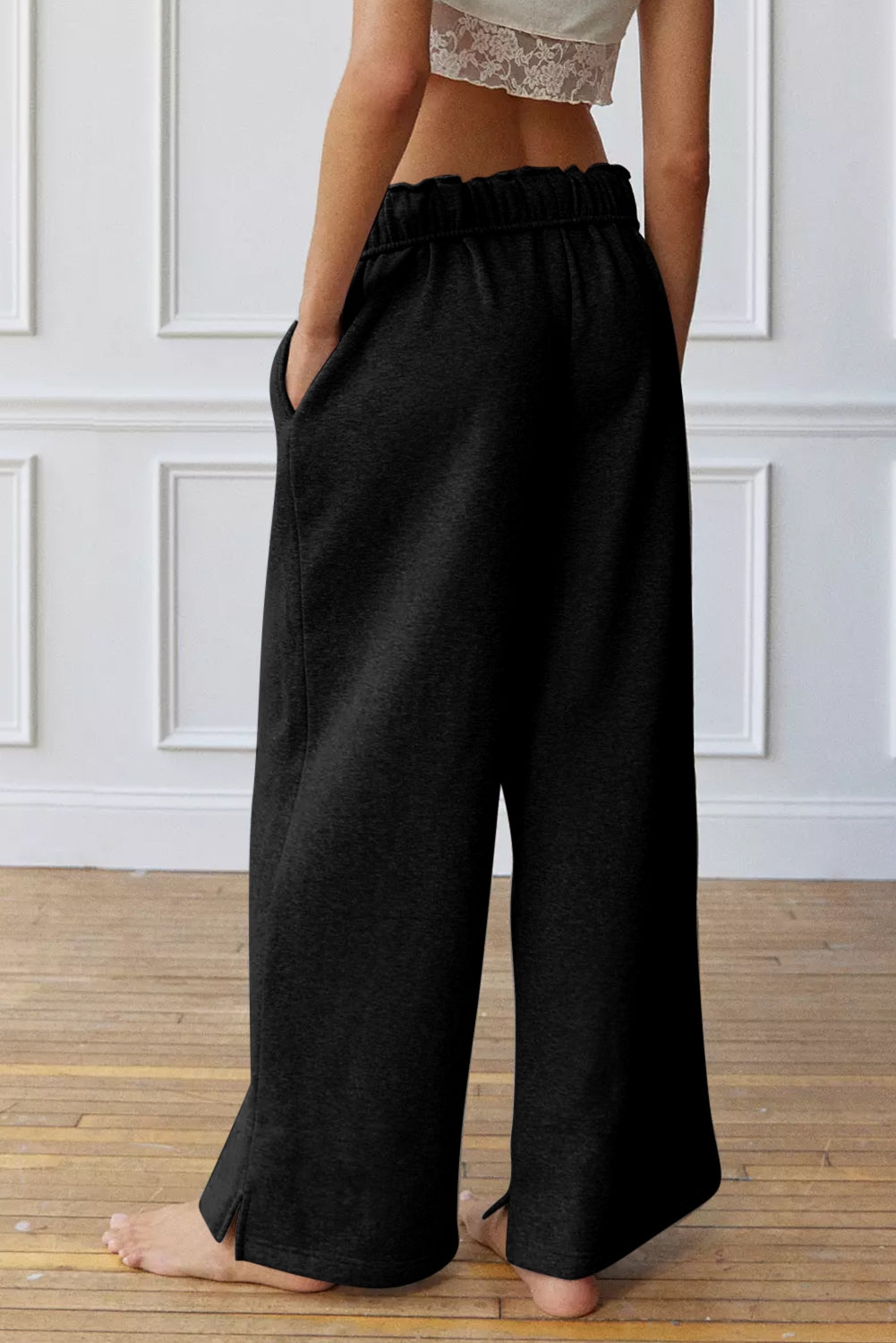 Drawstring Wide Leg Active Pants - The Daily Makeover