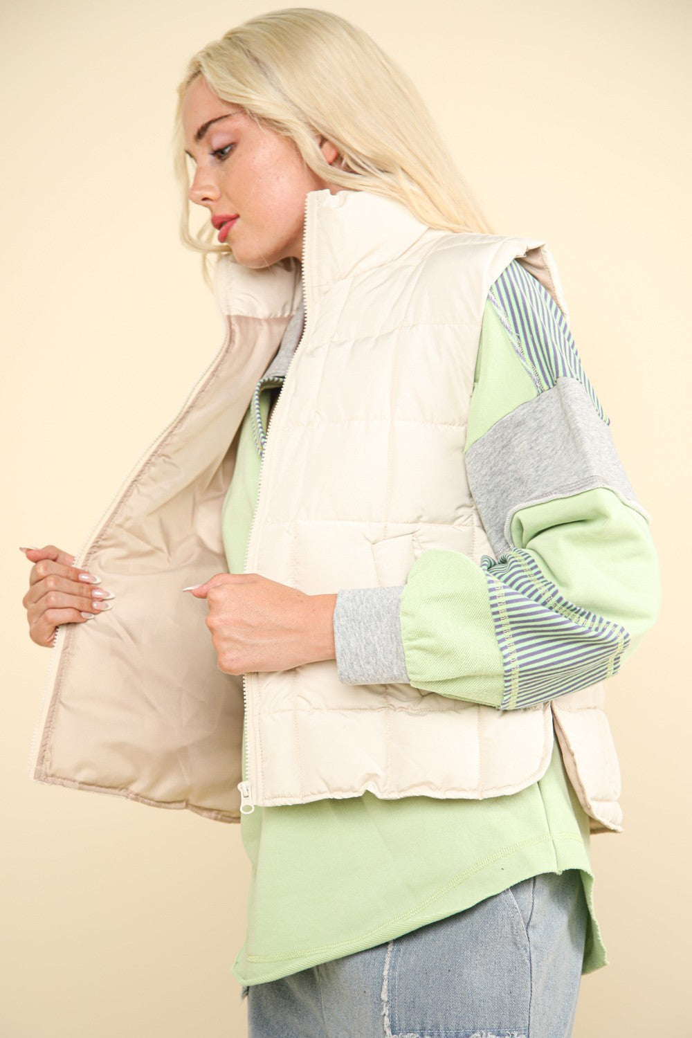 VERY J Zip Up Puffer Padded Warm Vest - The Daily Makeover