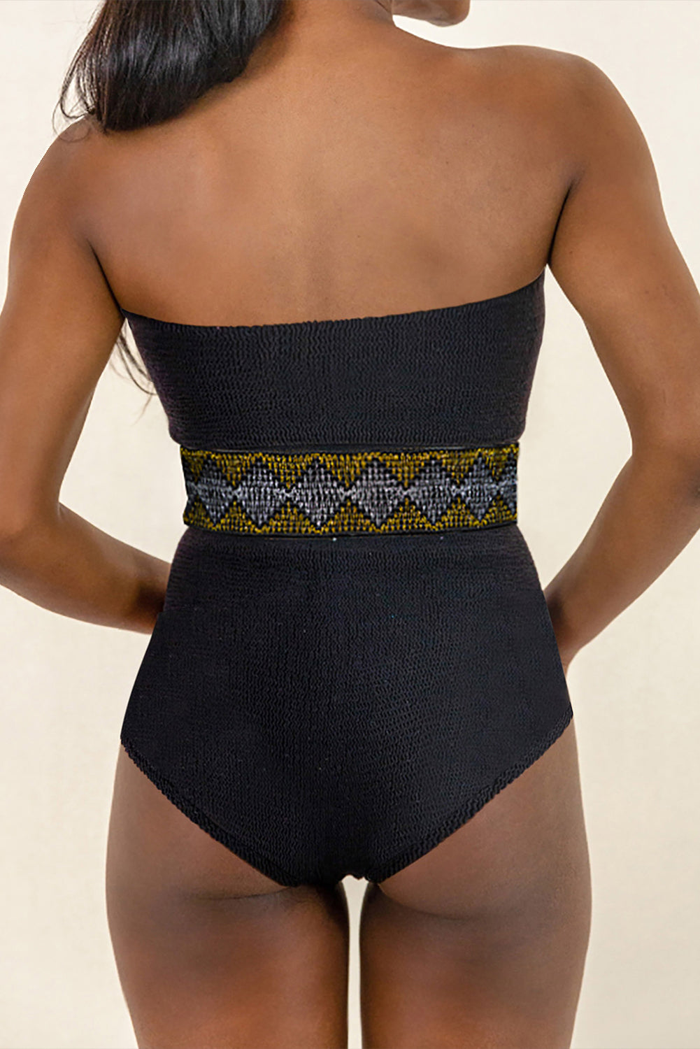 Geometric Tube Sleeveless One-Piece Swimwear - The Daily Makeover