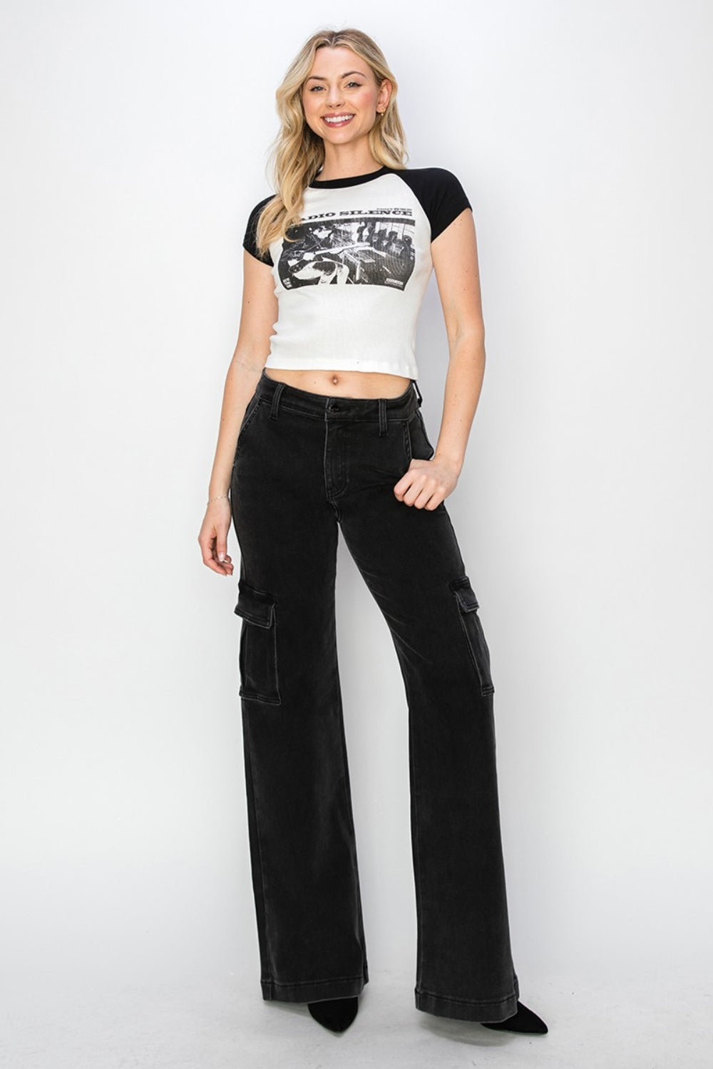 Full Size High Rise Wide Leg Cargo Jeans - The Daily Makeover