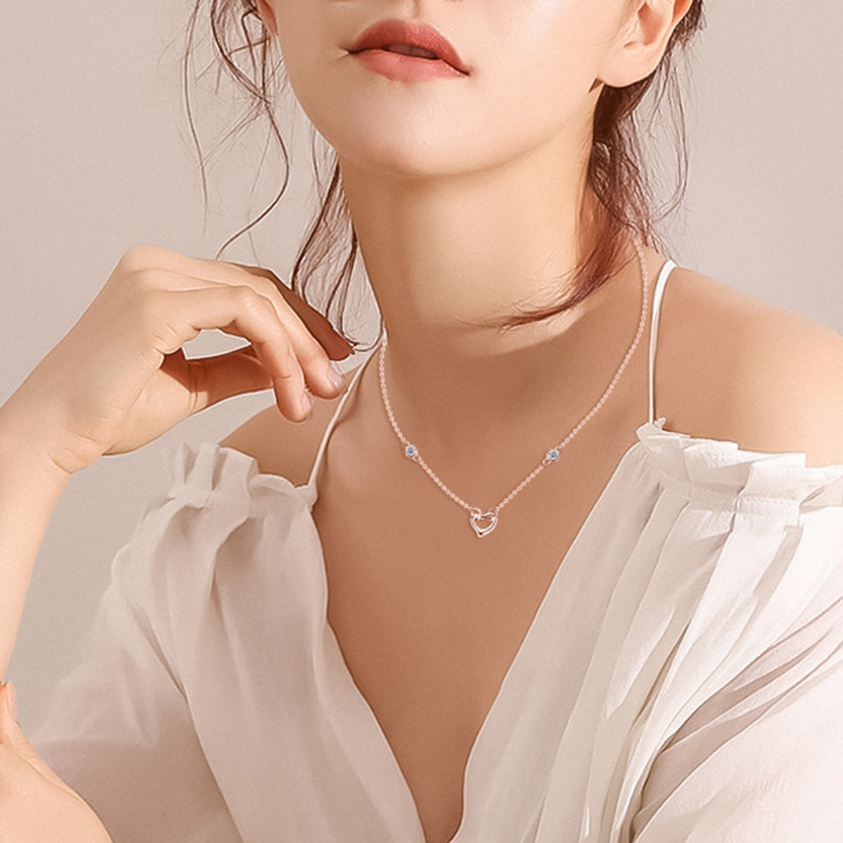 Moissanite 925 Sterling Silver Heart Necklace - The Daily Makeover