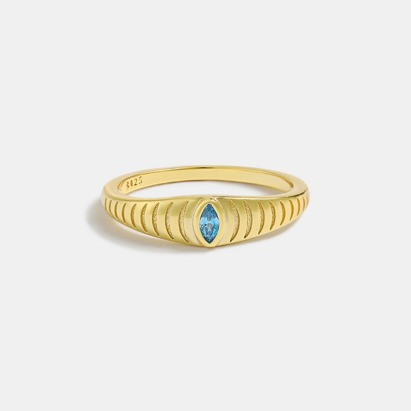 925 Sterling Silver Inlaid Zircon Ring - The Daily Makeover