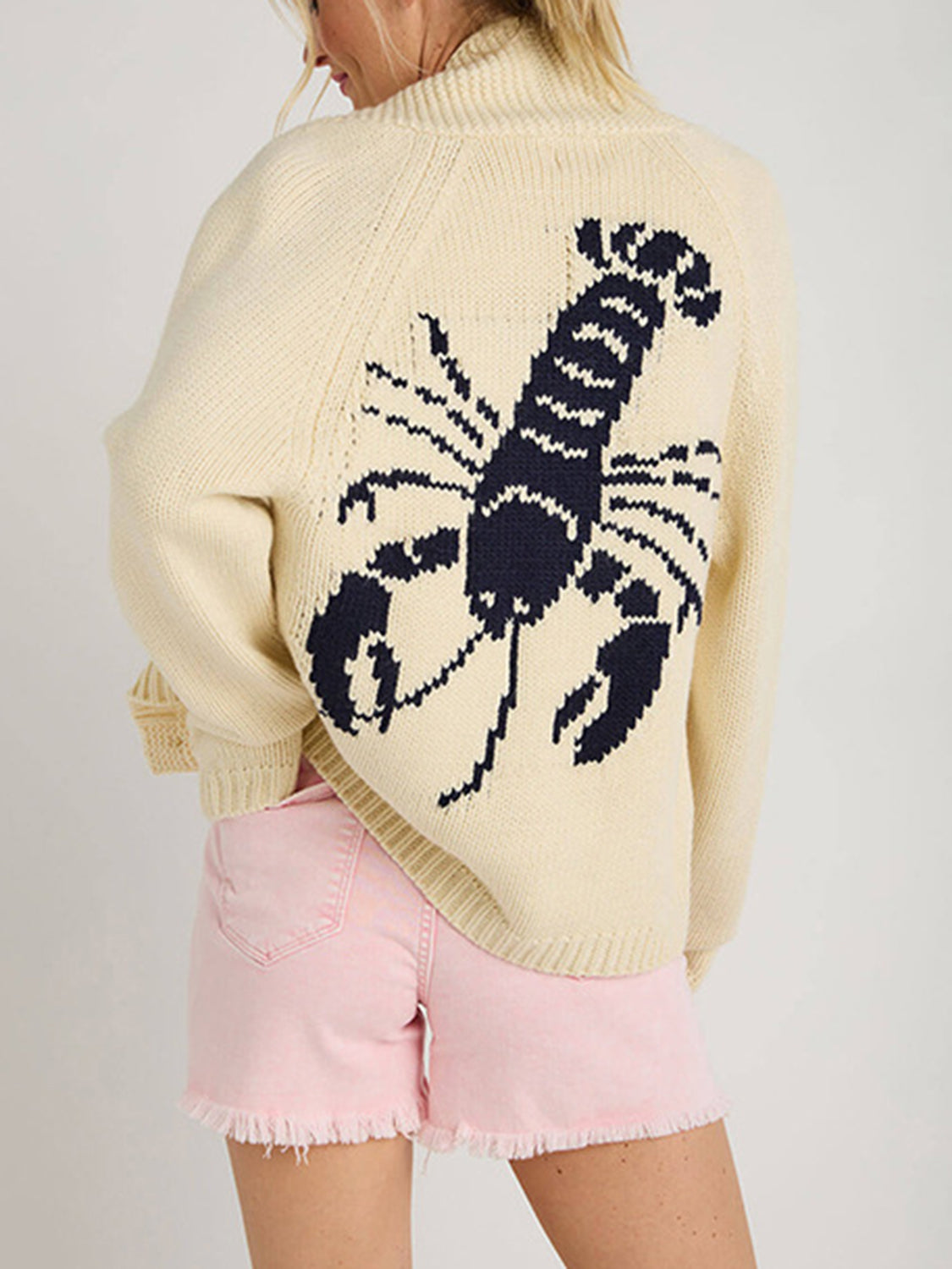 Lobster Button Up Long Sleeve Cardigan - The Daily Makeover