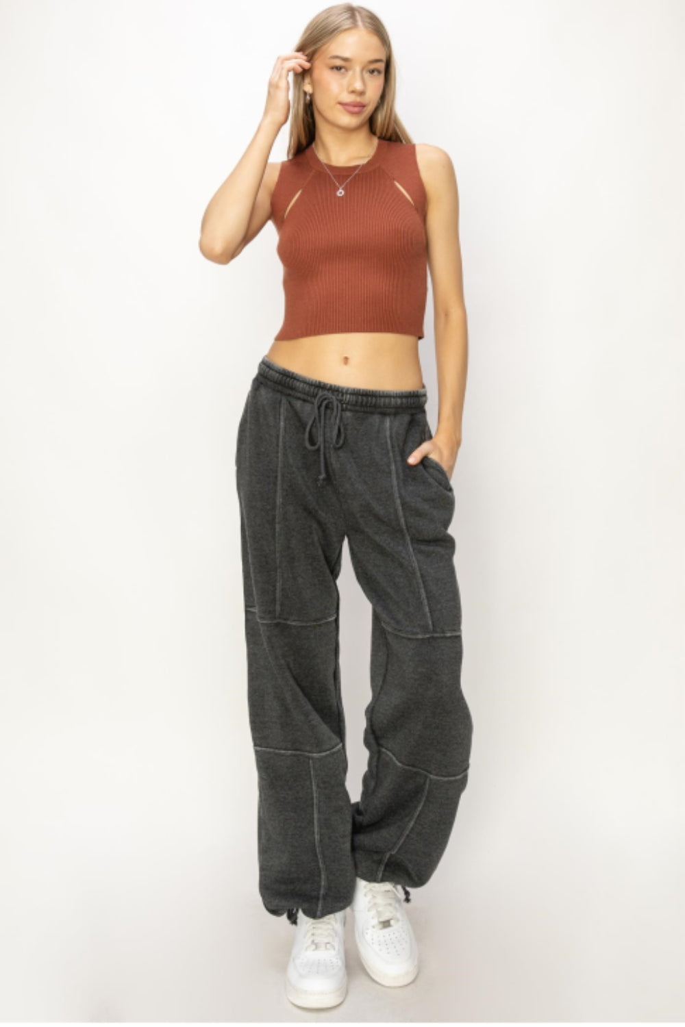 HYFVE Stitched Design Drawstring Sweatpants - The Daily Makeover