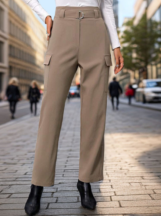 Perfee High Waist Straight Pants - The Daily Makeover