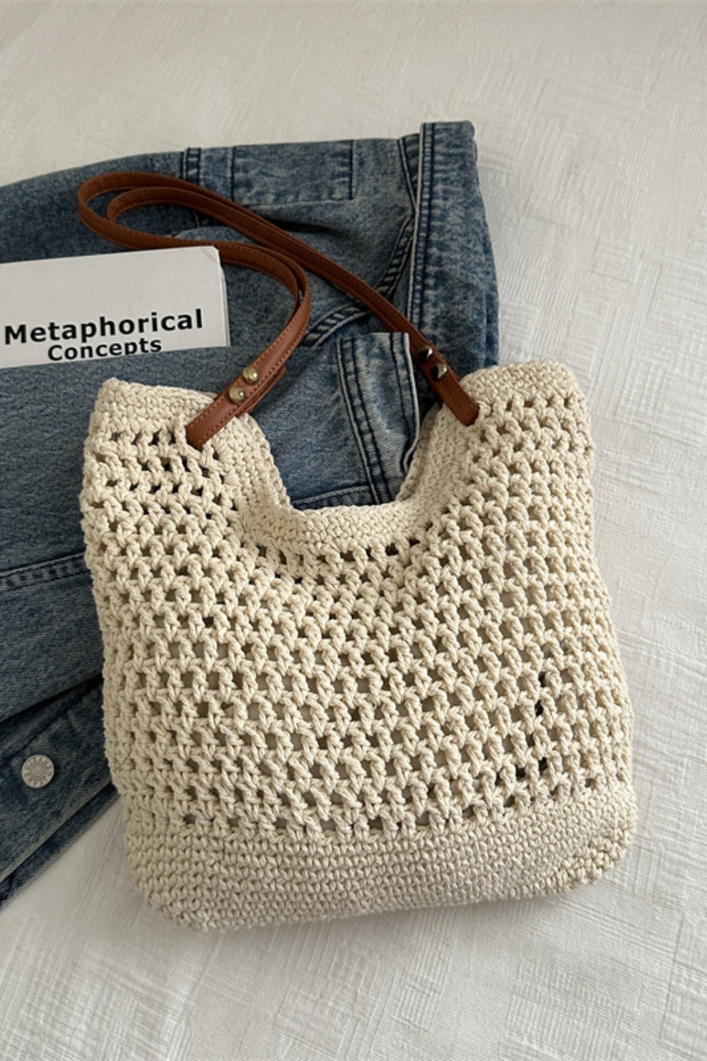 Openwork Woven Tote Bag - The Daily Makeover