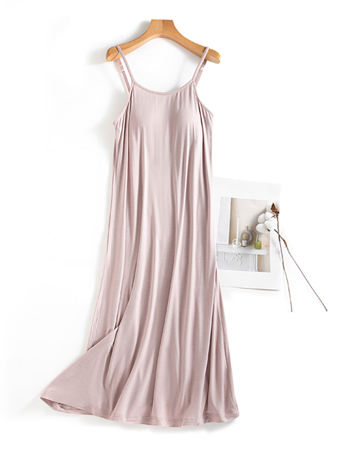 Scoop Neck Midi Cami Dress with Bra - The Daily Makeover