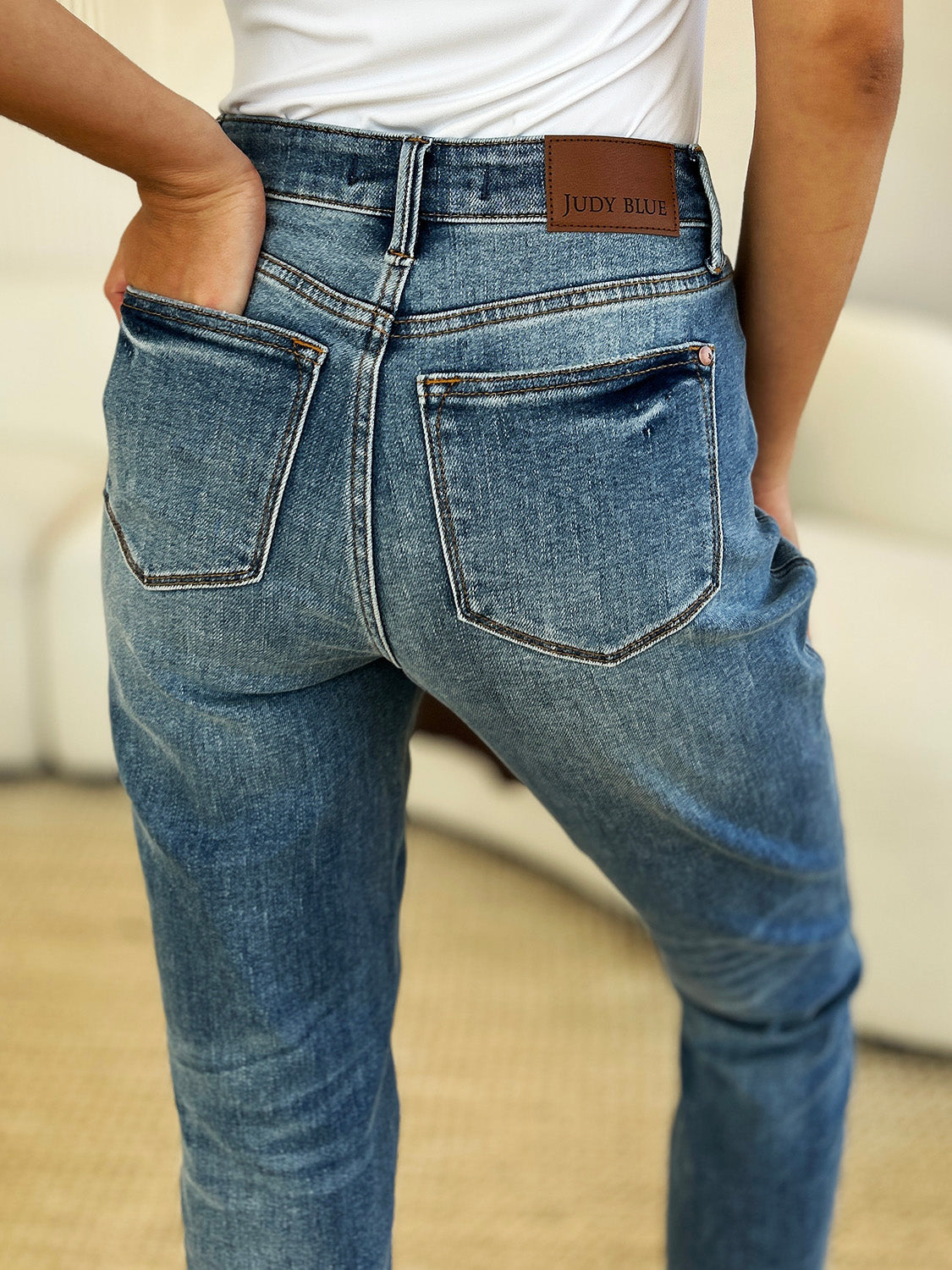 Judy Blue Full Size Mid Rise Rigid Magic Release Hem Jeans - The Daily Makeover