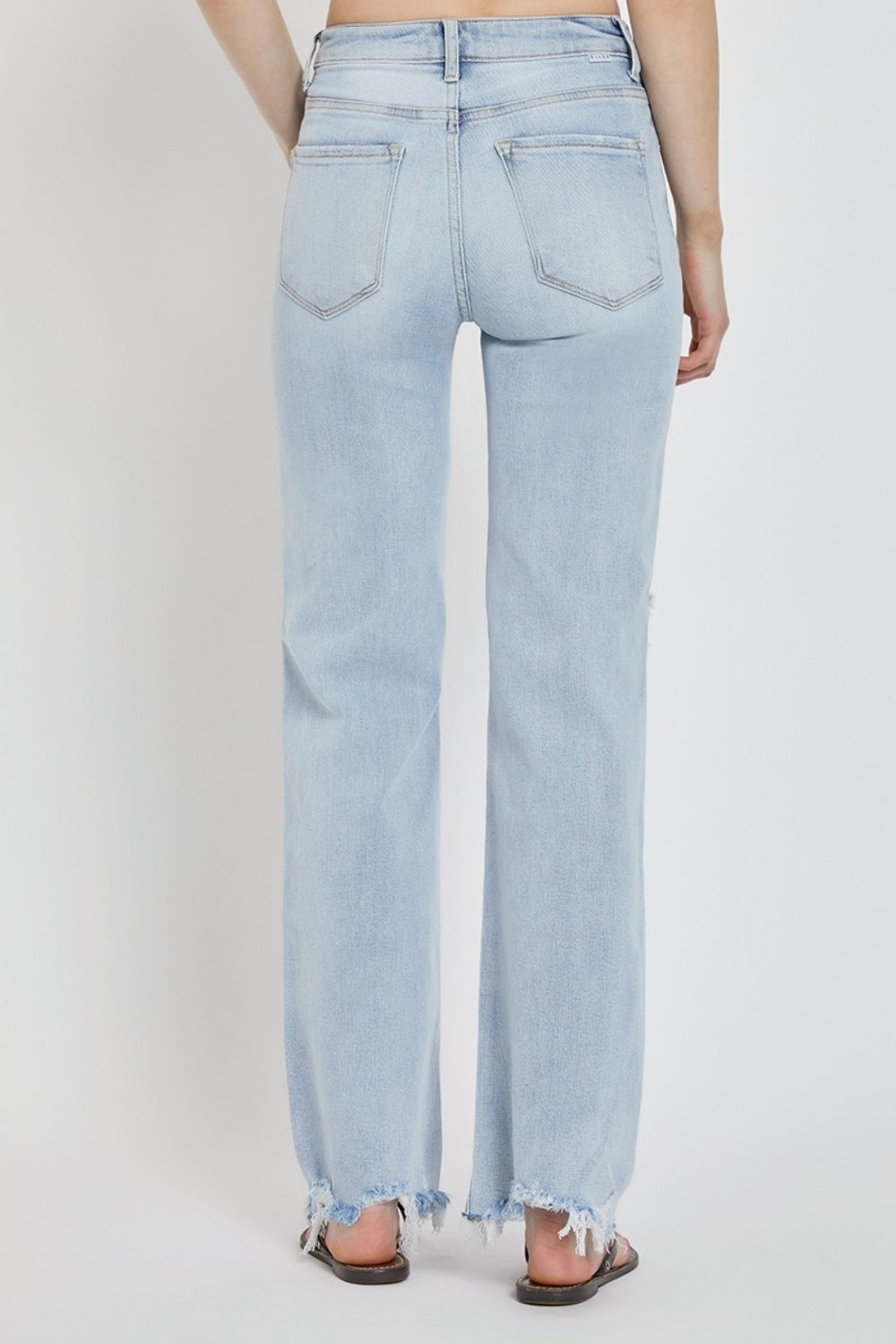 Full Size High Rise Distressed Wide Leg Jeans - The Daily Makeover