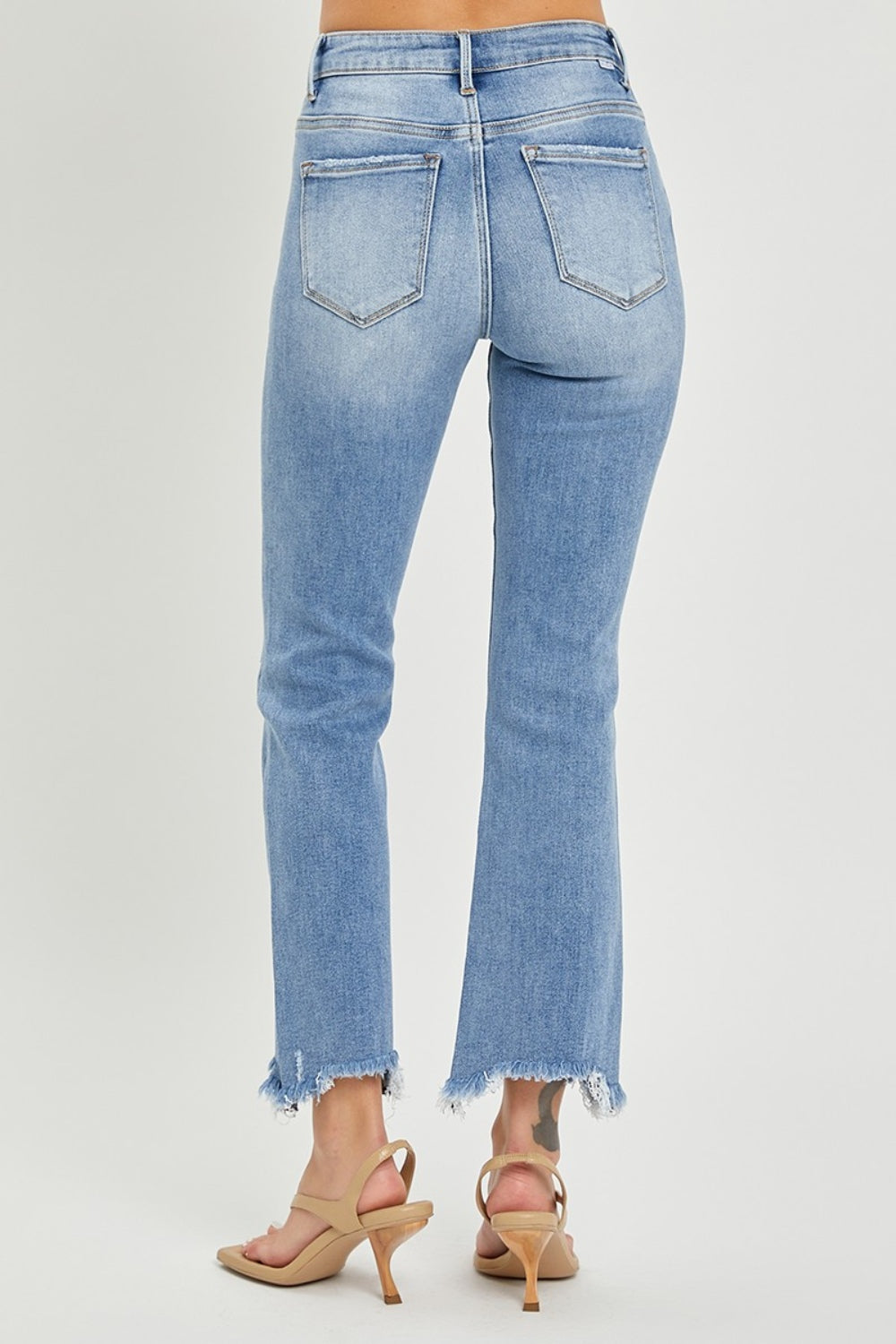 Full Size Frayed Hem Cropped Straight Jeans - The Daily Makeover
