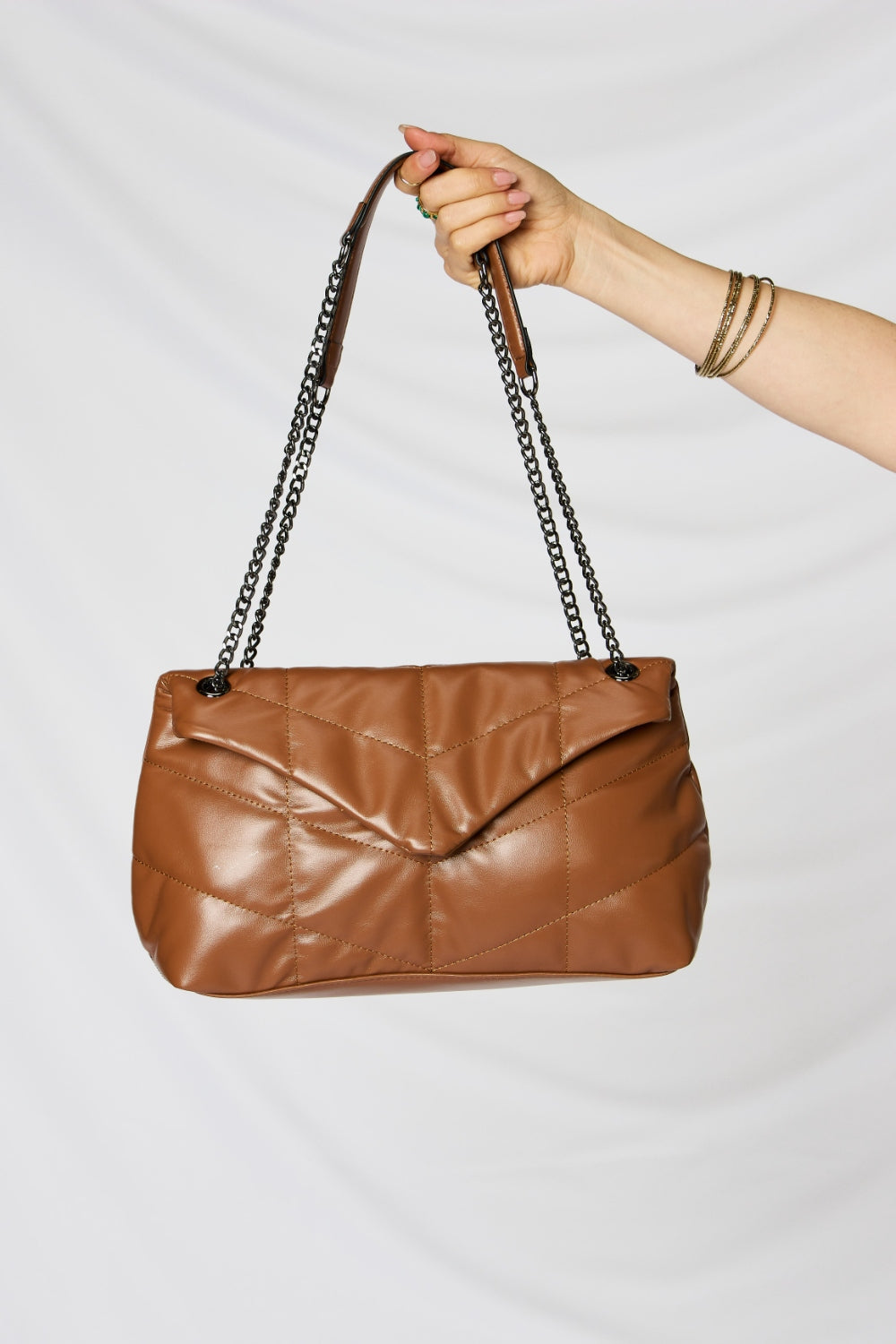 SHOMICO PU Leather Chain Handbag - The Daily Makeover