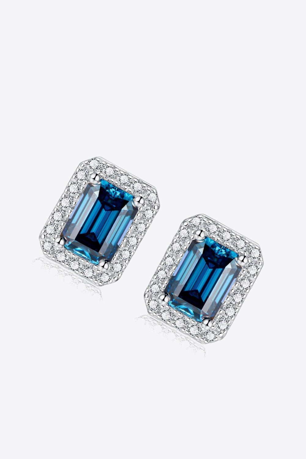 2 Carat Moissanite Stud Earrings in Indigo - The Daily Makeover