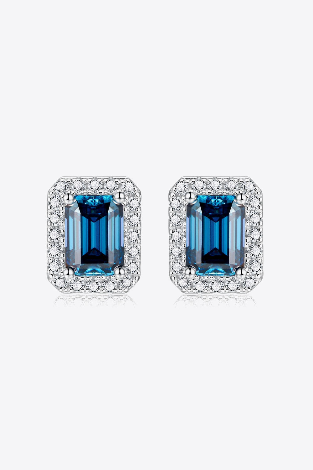 2 Carat Moissanite Stud Earrings in Indigo - The Daily Makeover