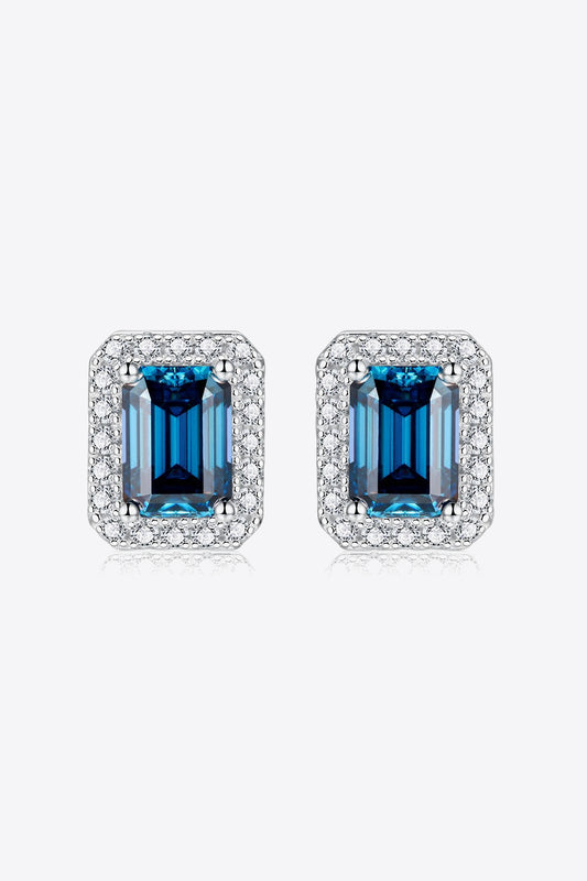 2 Carat Moissanite Stud Earrings in Indigo - The Daily Makeover