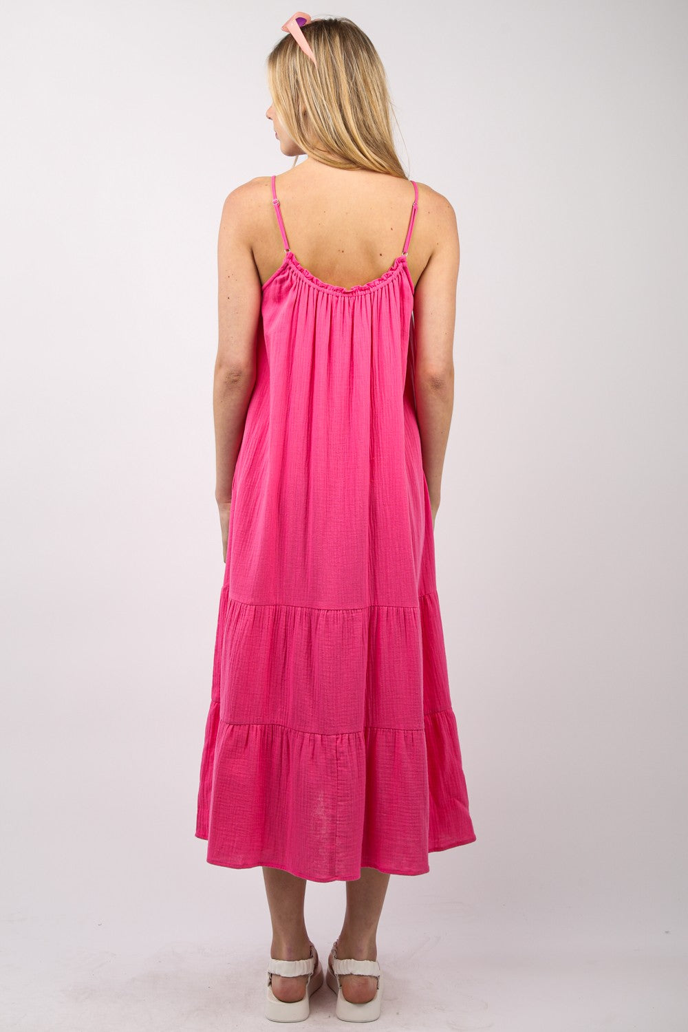 VERY J Ruffled A-Line Midi Cami Dress - The Daily Makeover