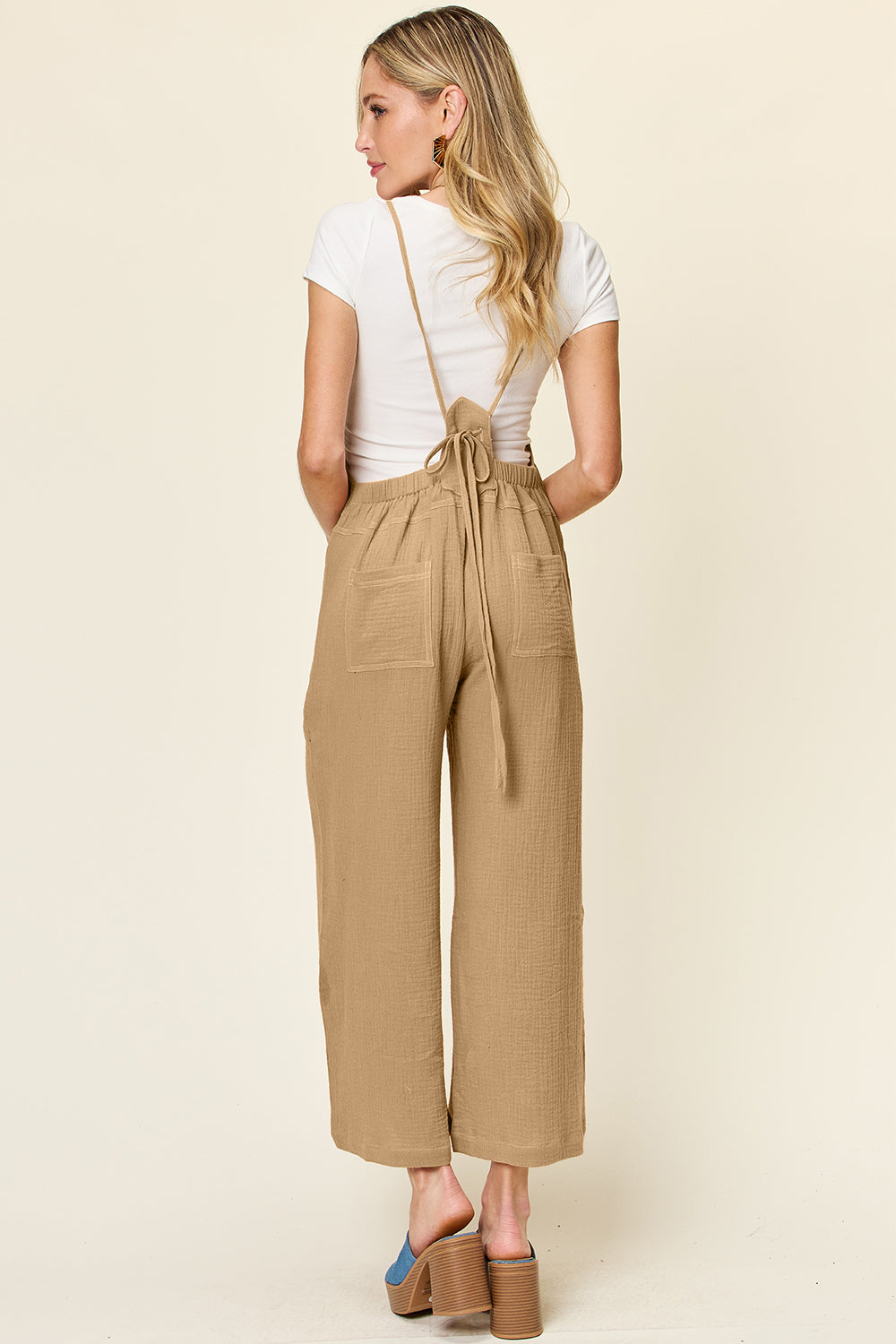 Double Take Full Size Texture Sleeveless Wide Leg Overall - The Daily Makeover
