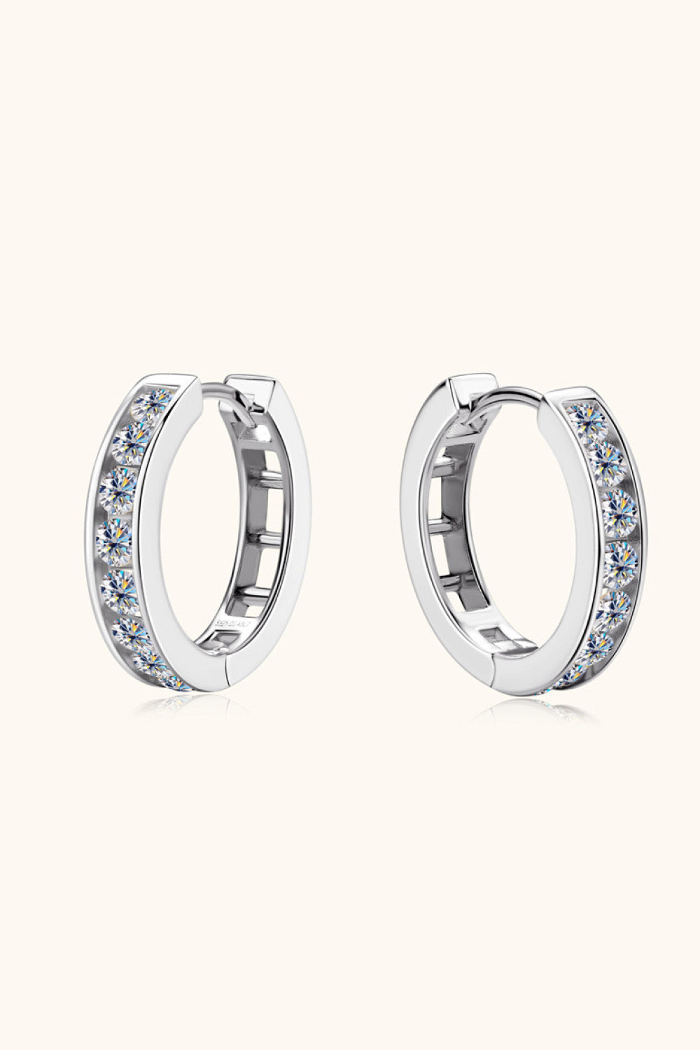 Moissanite 925 Sterling Silver Huggie Earrings - The Daily Makeover