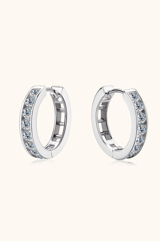 Moissanite 925 Sterling Silver Huggie Earrings - The Daily Makeover