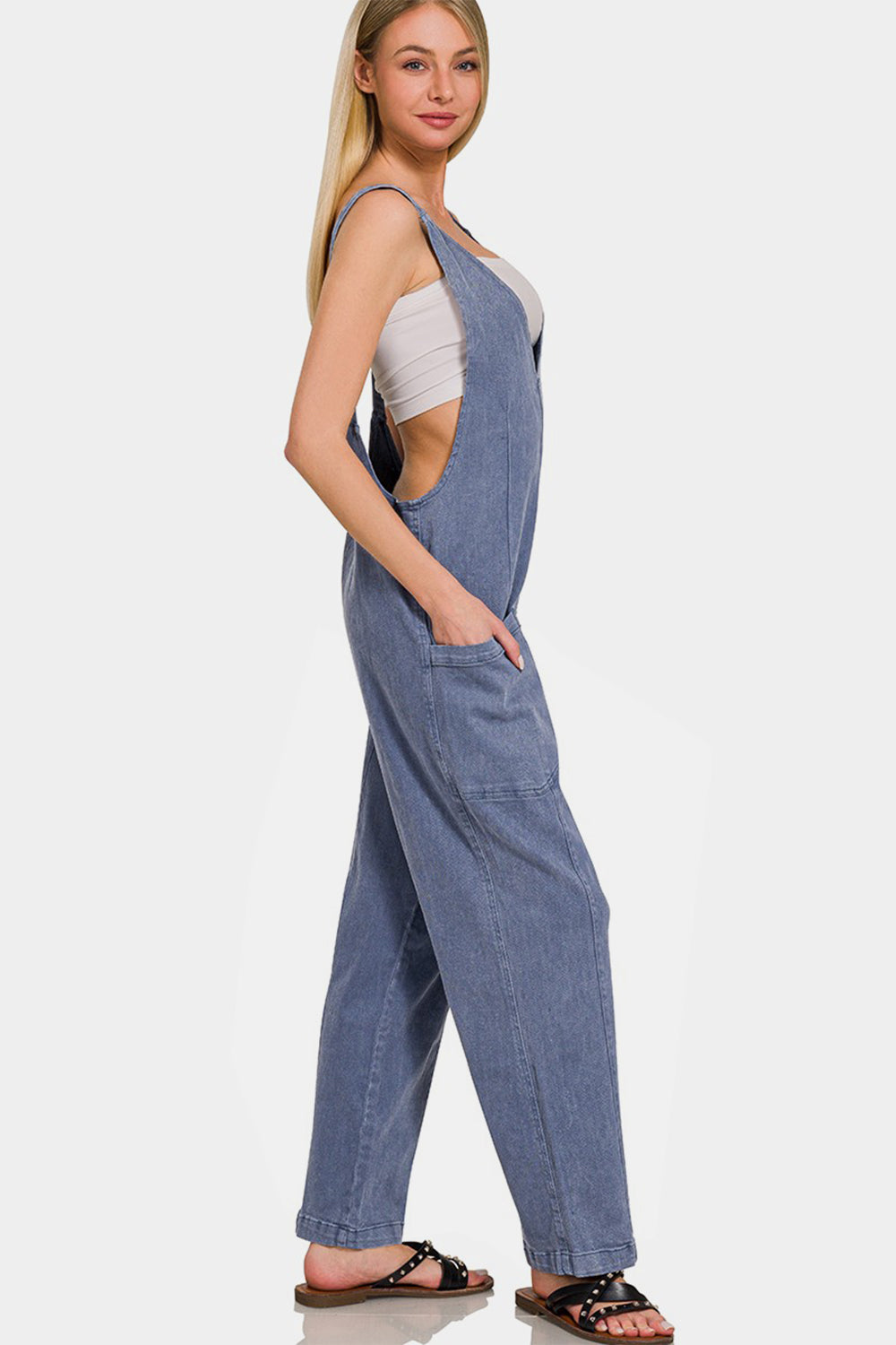 Zenana Pocketed Wide Strap Jumpsuit - The Daily Makeover