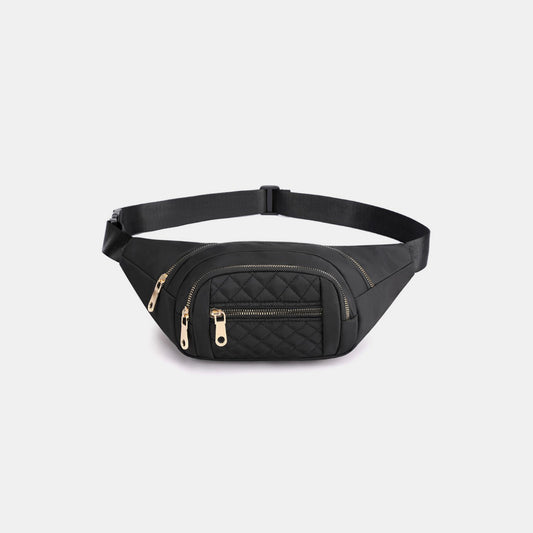 Zenana Quilted Multi Pocket Waist Belt Bag - The Daily Makeover