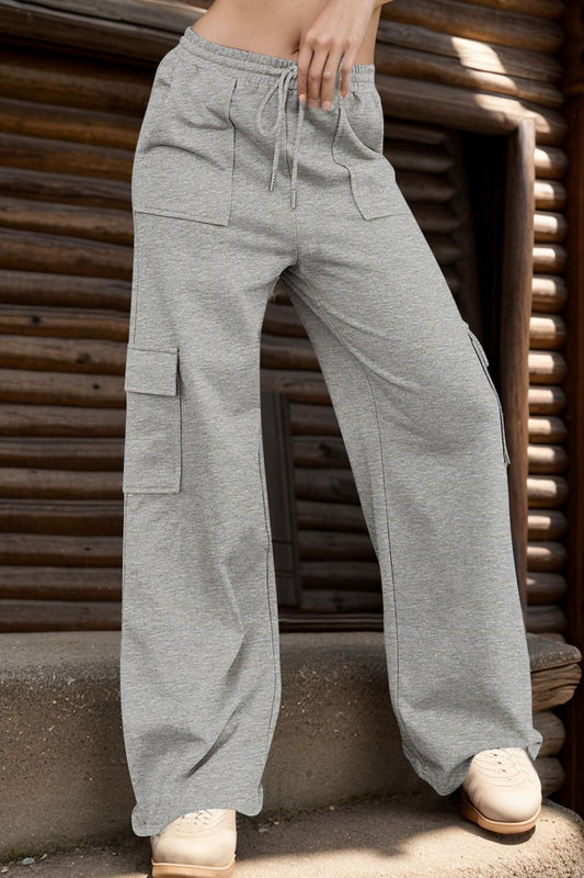Drawstring Active Pants with Pockets - The Daily Makeover