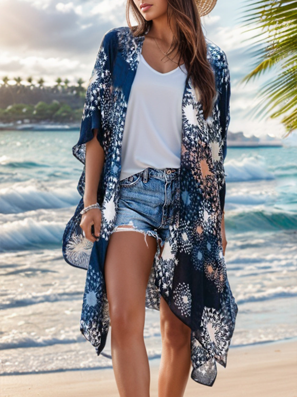 Printed Open Front Cover-Up - The Daily Makeover