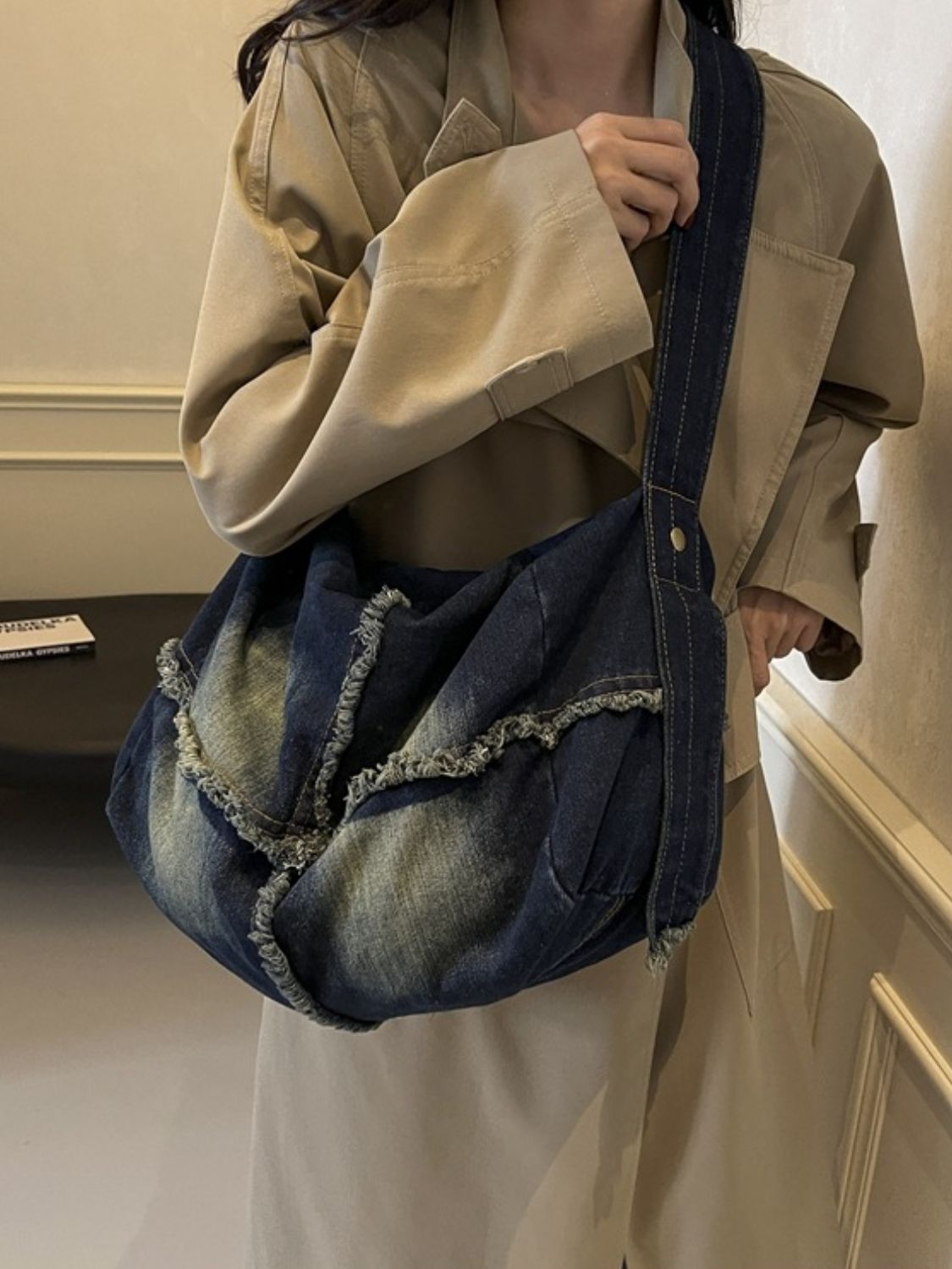 Raw Hem Gradient Crossbody Bag - The Daily Makeover