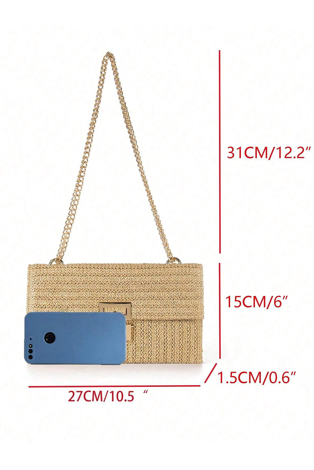 Beige Minimalist Braided Flap Chain Strap Shoulder Bag - The Daily Makeover