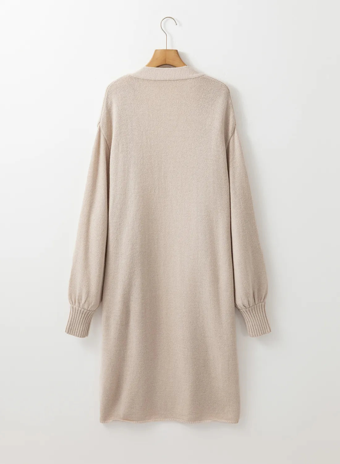 Pocketed Open Front Long Sleeve Cardigan - The Daily Makeover