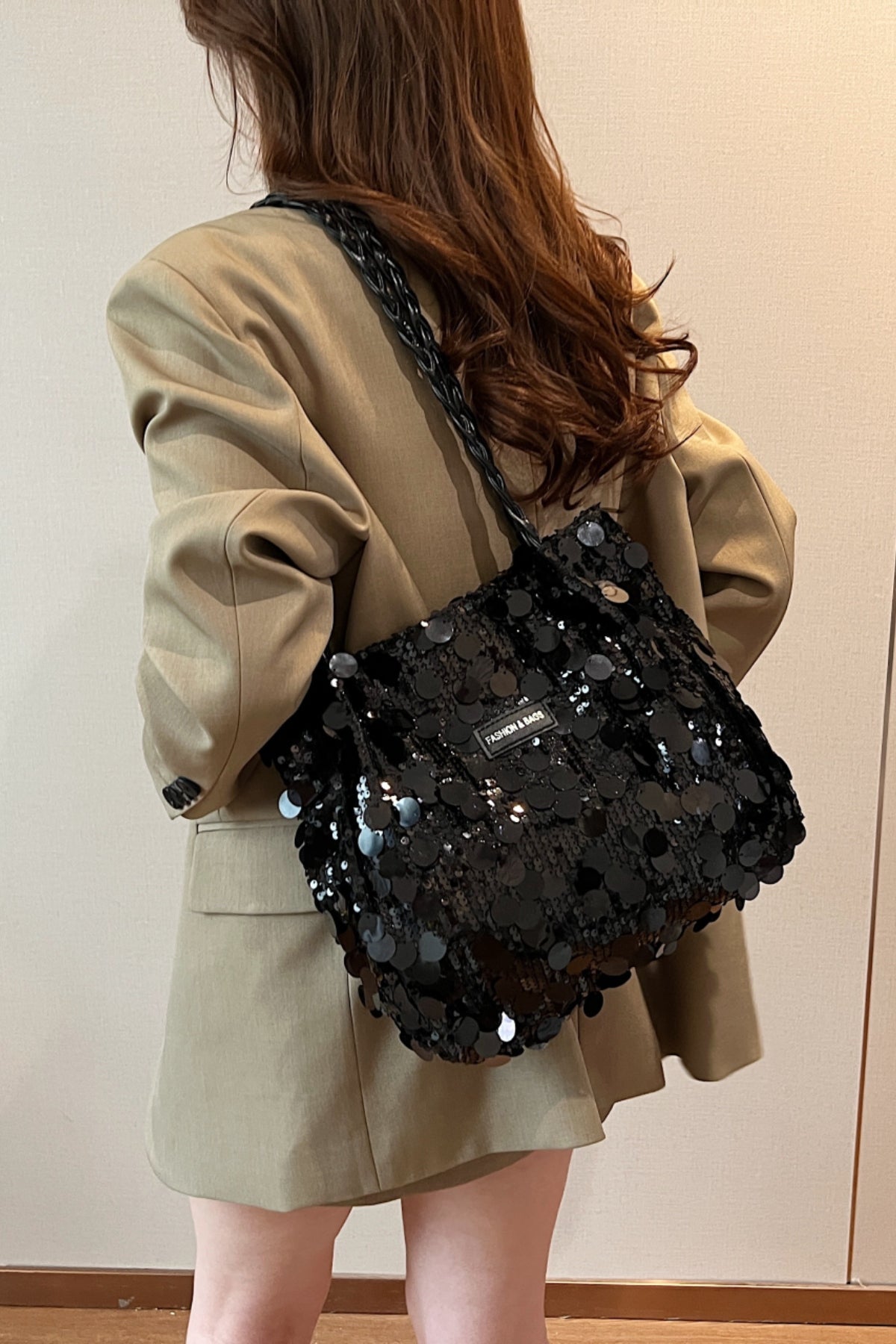 Sequin Braided Strap Shoulder Bag - The Daily Makeover