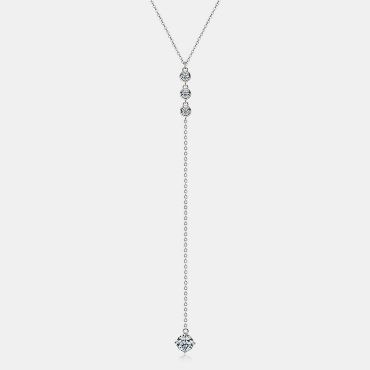 1.3 Carat Moissanite 925 Sterling Silver Drop Necklace - The Daily Makeover