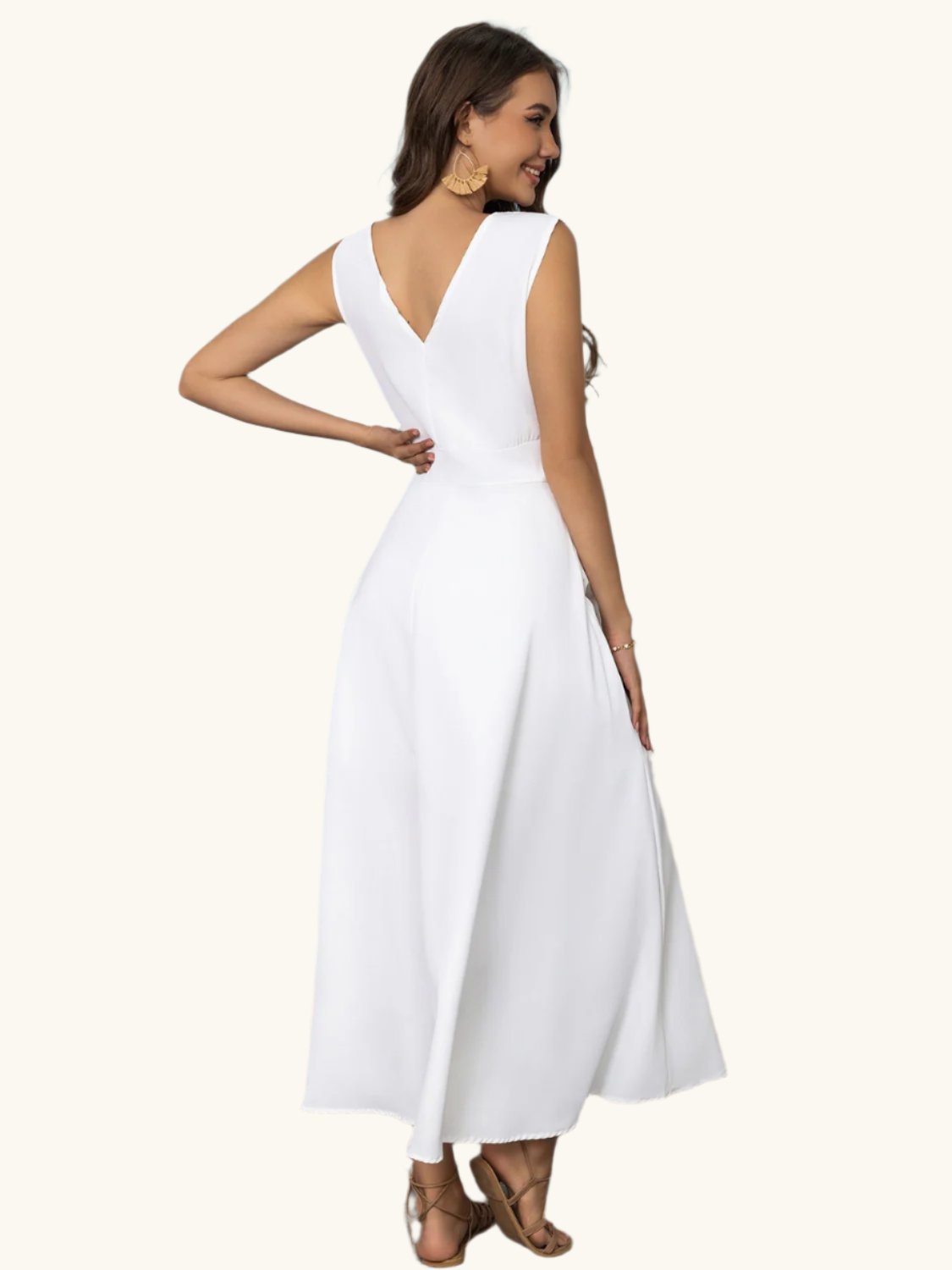 Full Size Slit V-Neck Sleeveless Midi Dress - The Daily Makeover