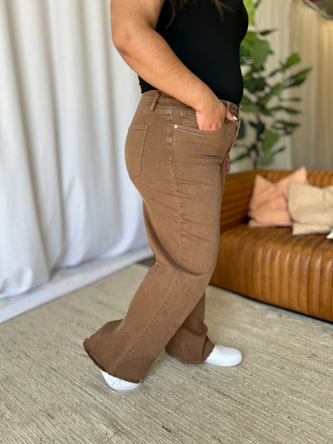 RFM Full Size High Rise Garment Dye Wide Leg Jeans - The Daily Makeover