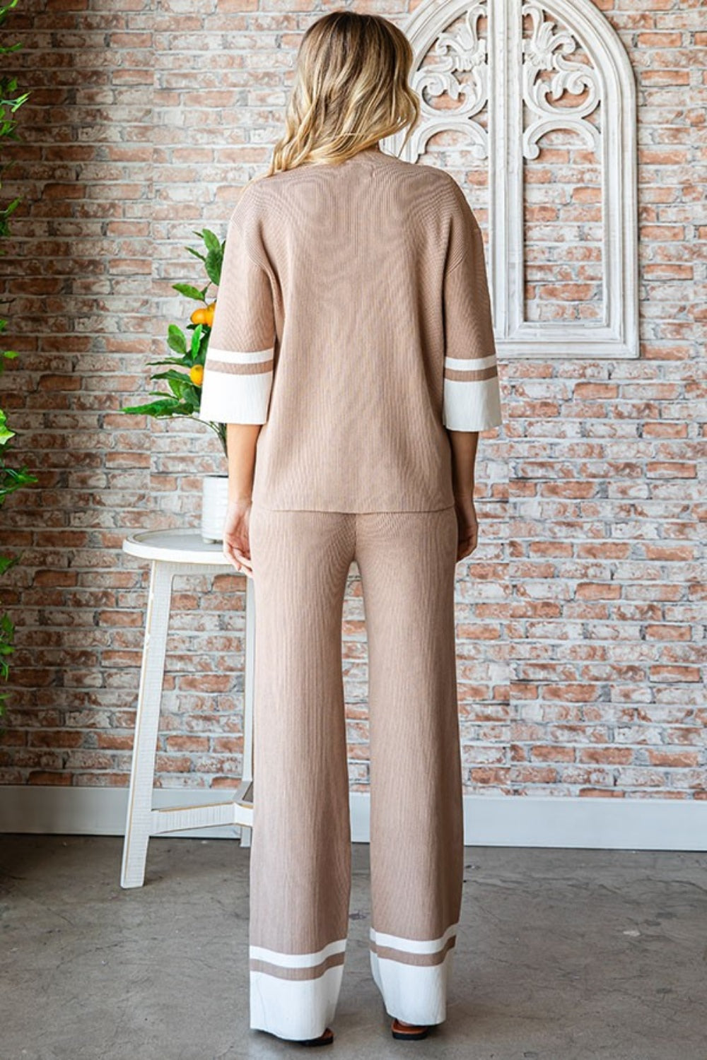 First Love Contrast Ribbed Knit Pants - The Daily Makeover