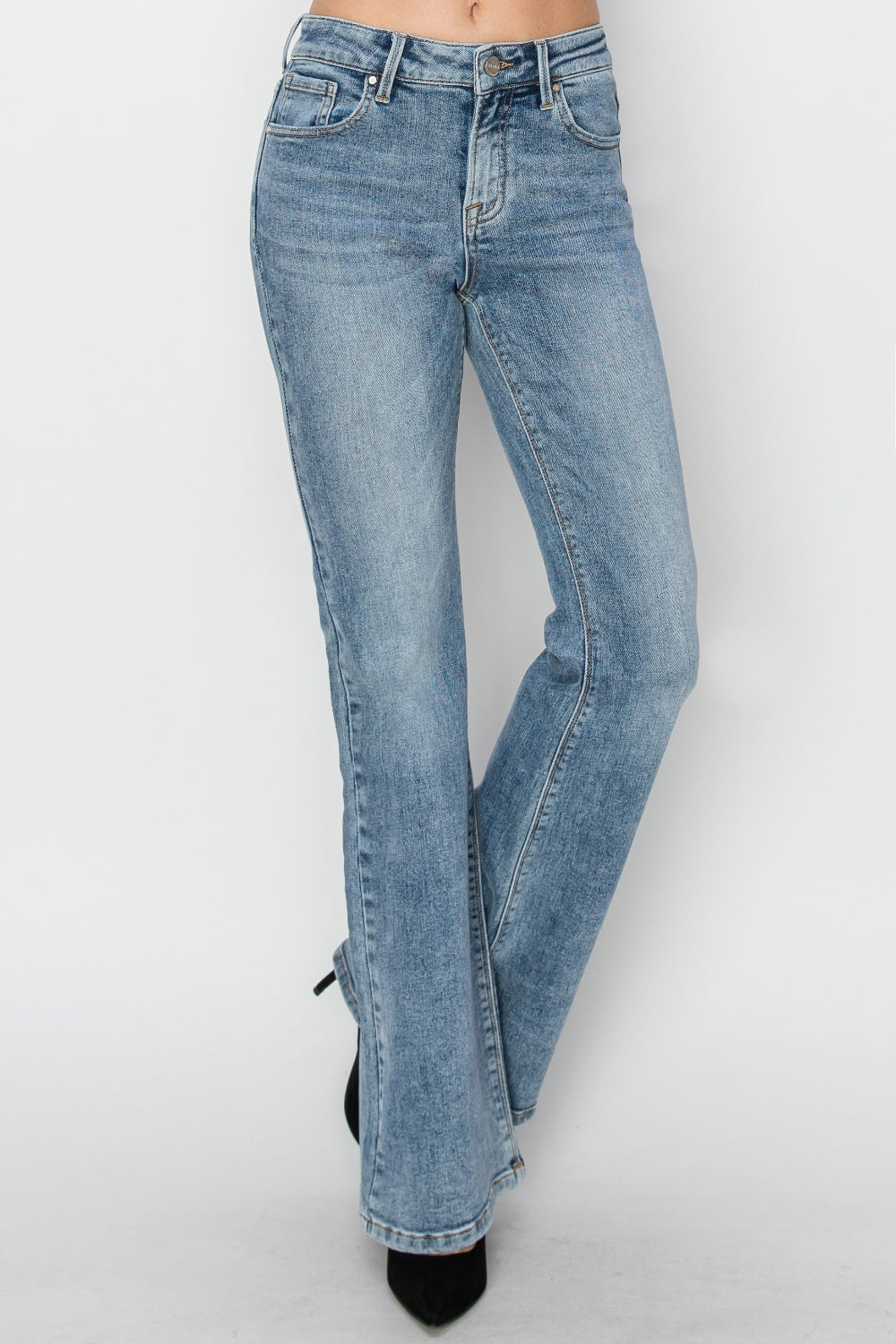 Full Size Mid Rise Bootcut Jeans - The Daily Makeover