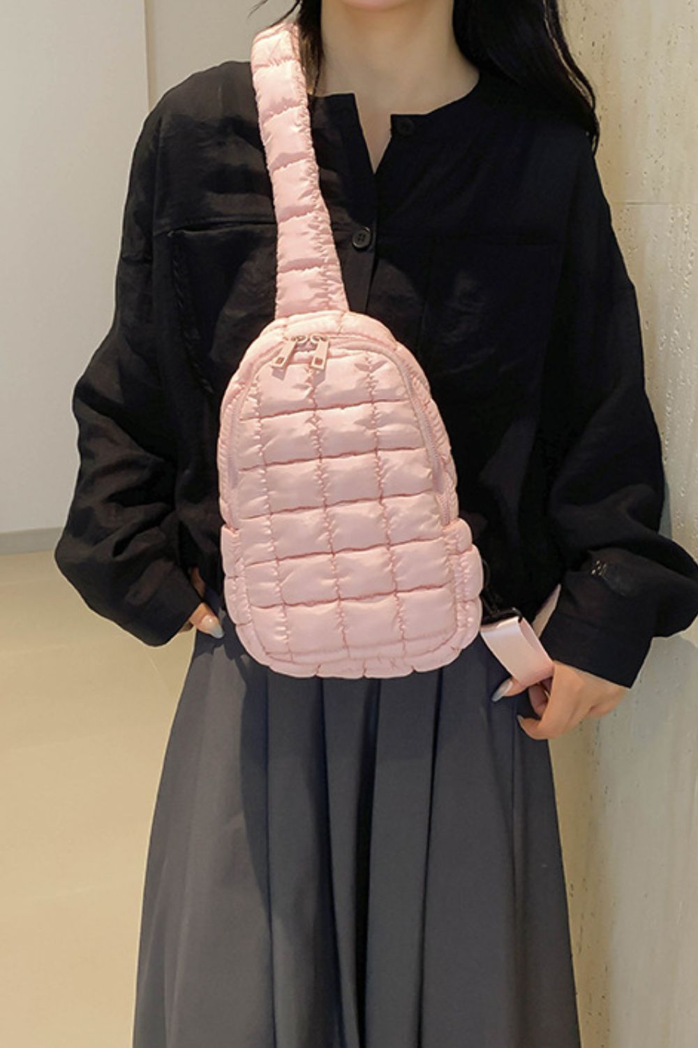 Quilted Nylon Crossbody Bag - The Daily Makeover