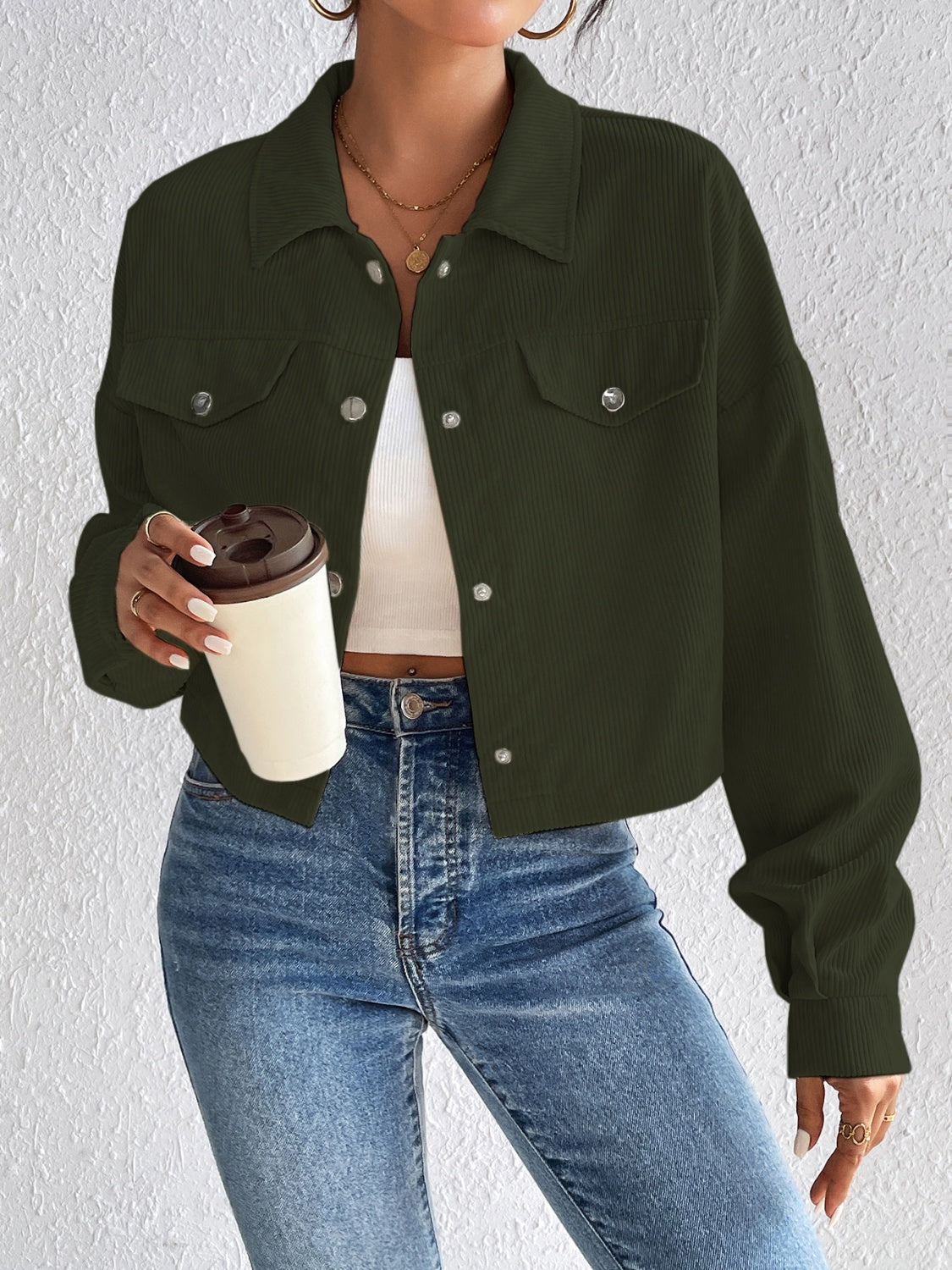 Honey Snap Down Long Sleeve Jacket - The Daily Makeover