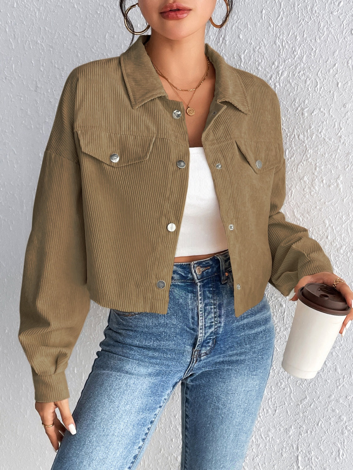 Honey Snap Down Long Sleeve Jacket - The Daily Makeover