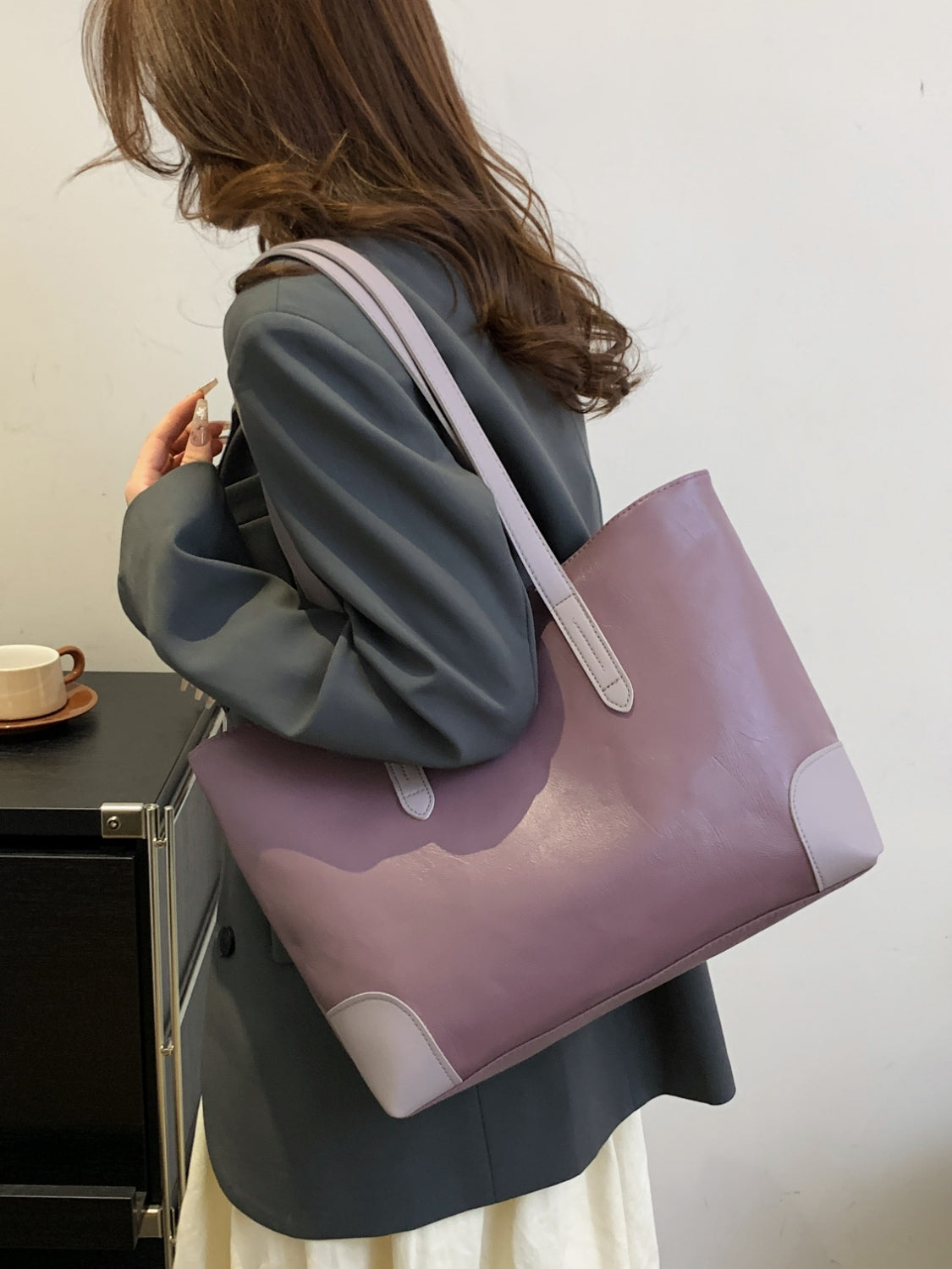 PU Leather Medium Tote Bag - The Daily Makeover